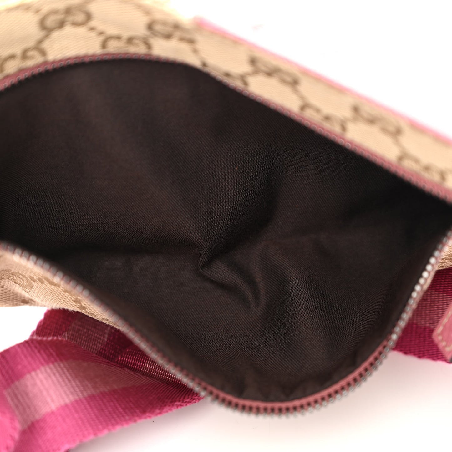 GG Monogram Web Double Pocket Belt Bag Pink