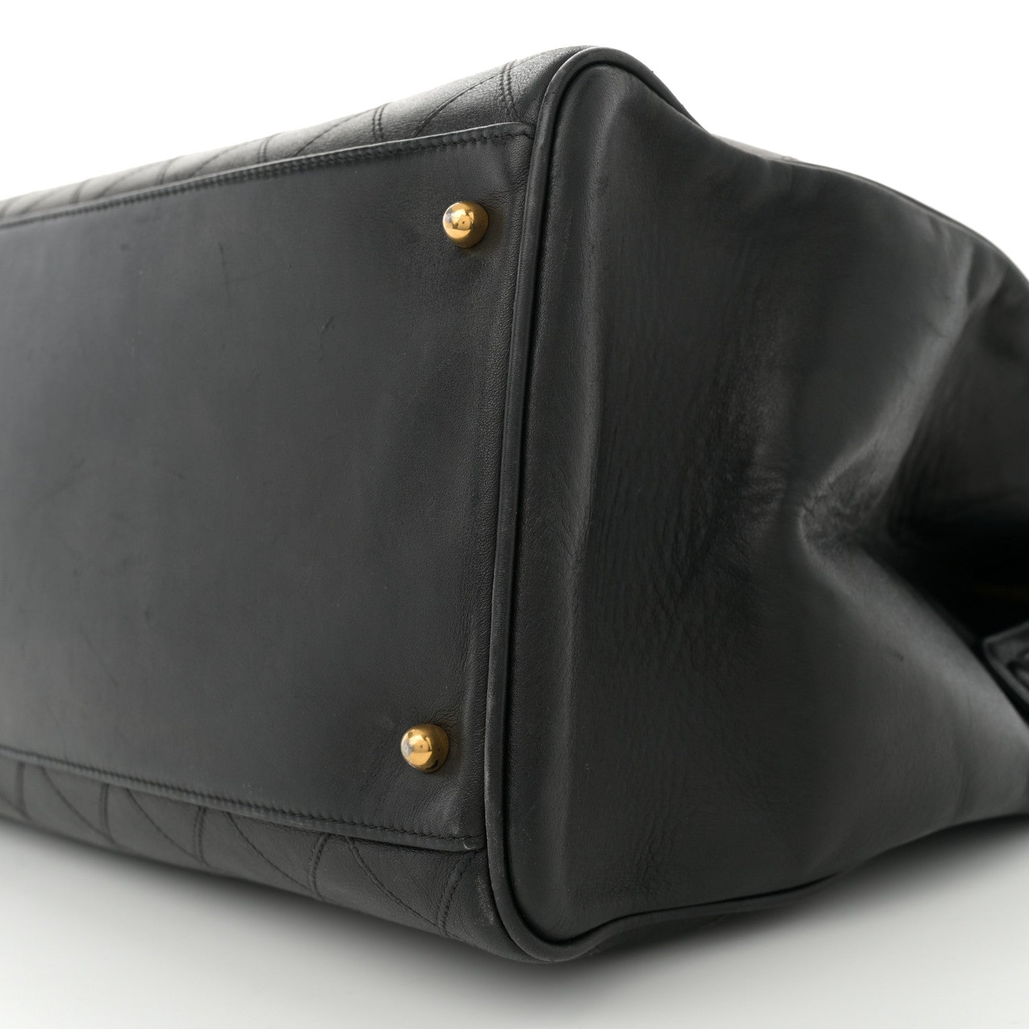 Chanel Calfskin Stitched XL Weekender Black 10 of 15