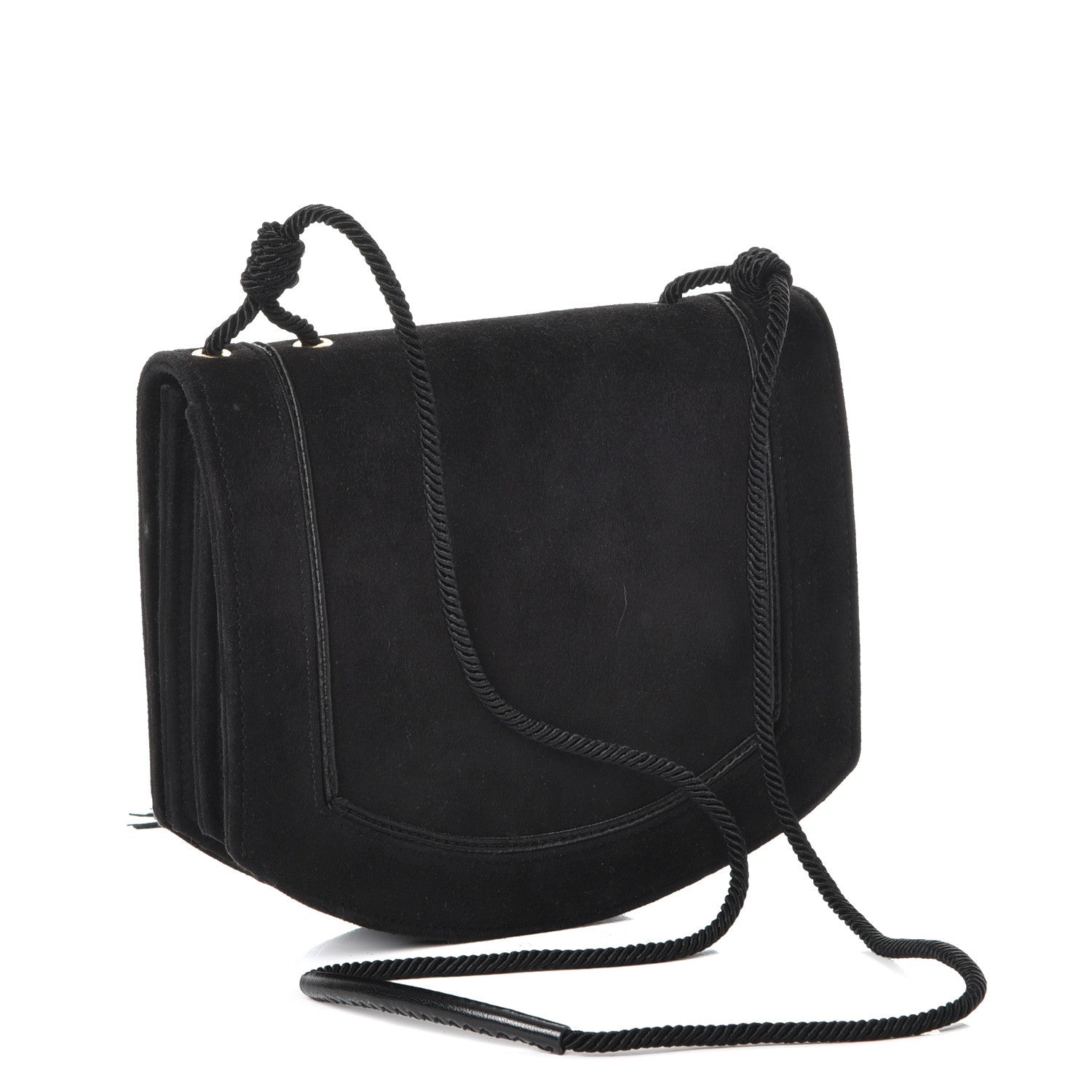 Saint Laurent Suede Medium Monogram Fetish Satchel Black 3 of 7