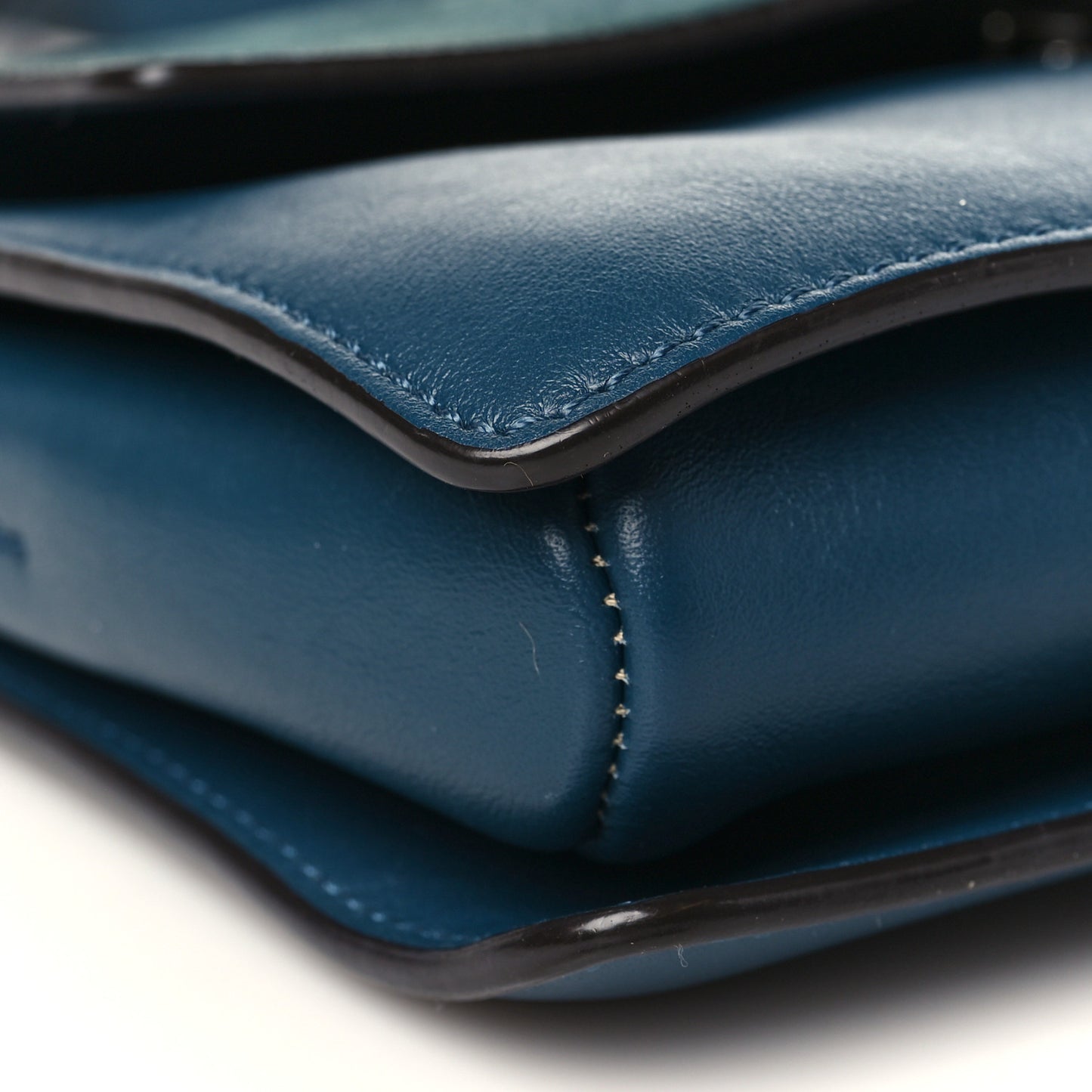 Suede Calfskin Small Faye Shoulder Bag Majolica Blue