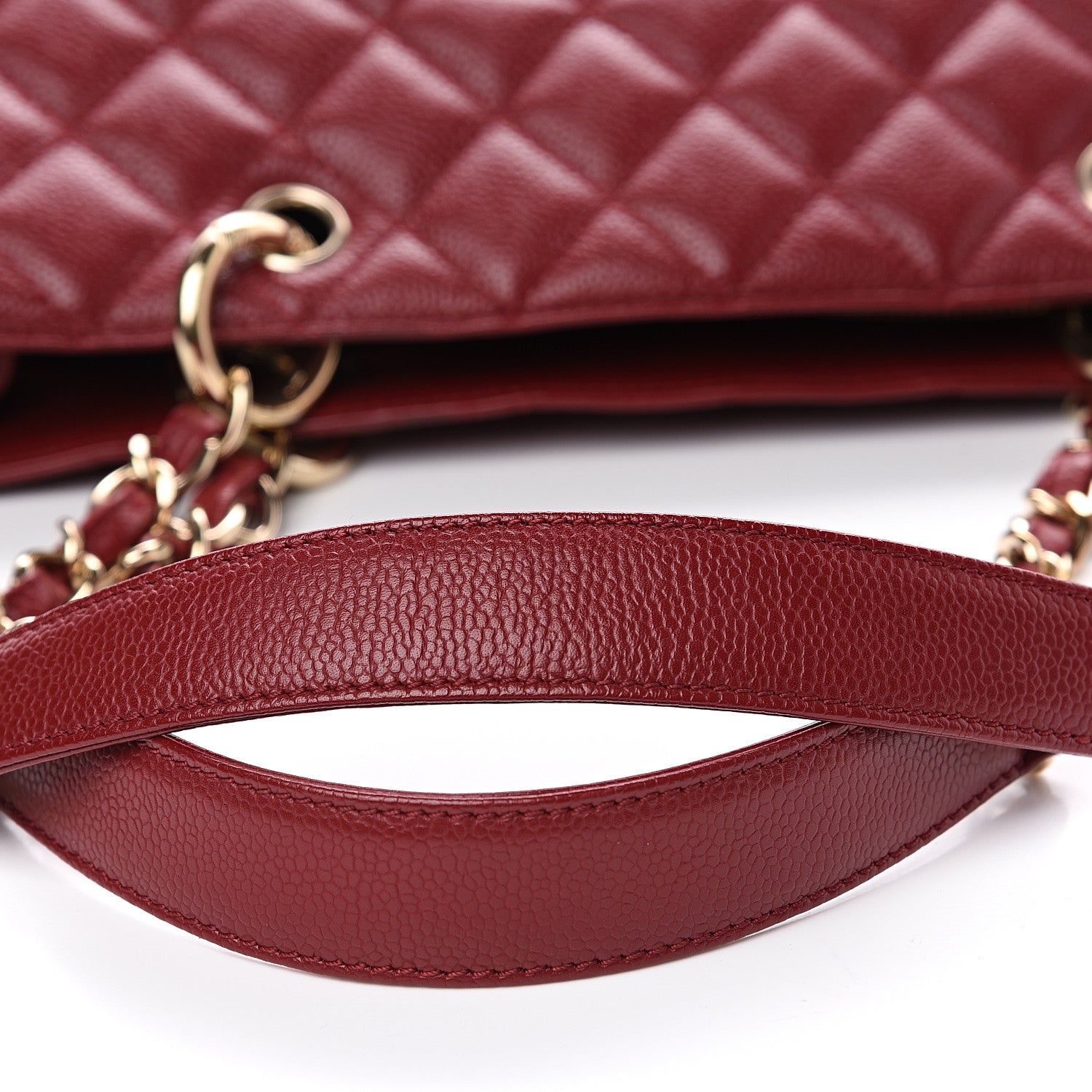 Chanel Caviar Quilted Grand Shopping Tote GST Dark Red 10 of 13