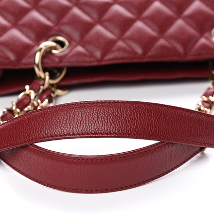 Chanel Caviar Quilted Grand Shopping Tote GST Dark Red 10 of 13
