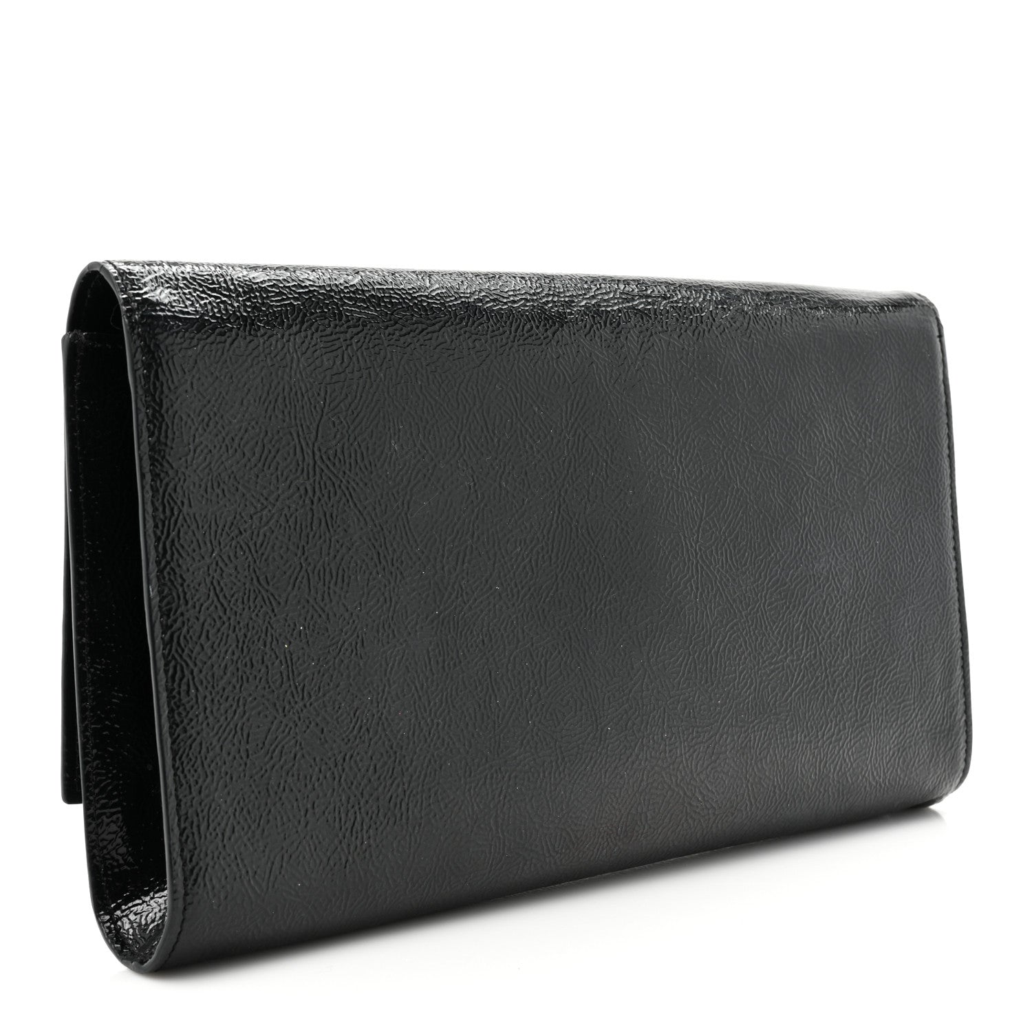 Saint Laurent Textured Patent Monogram Large Belle De Jour Clutch Black 3 of 12