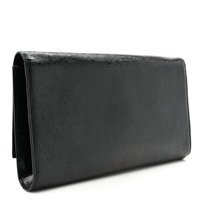 Saint Laurent Textured Patent Monogram Large Belle De Jour Clutch Black 3 of 12