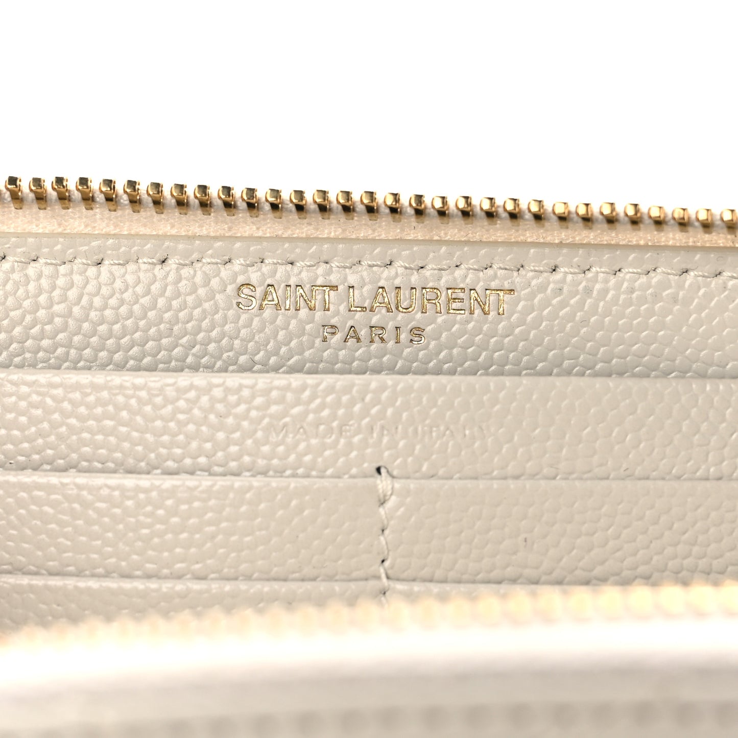 Grain De Poudre Matelasse Chevron Monogram Zip Around Wallet Blanc Vintage