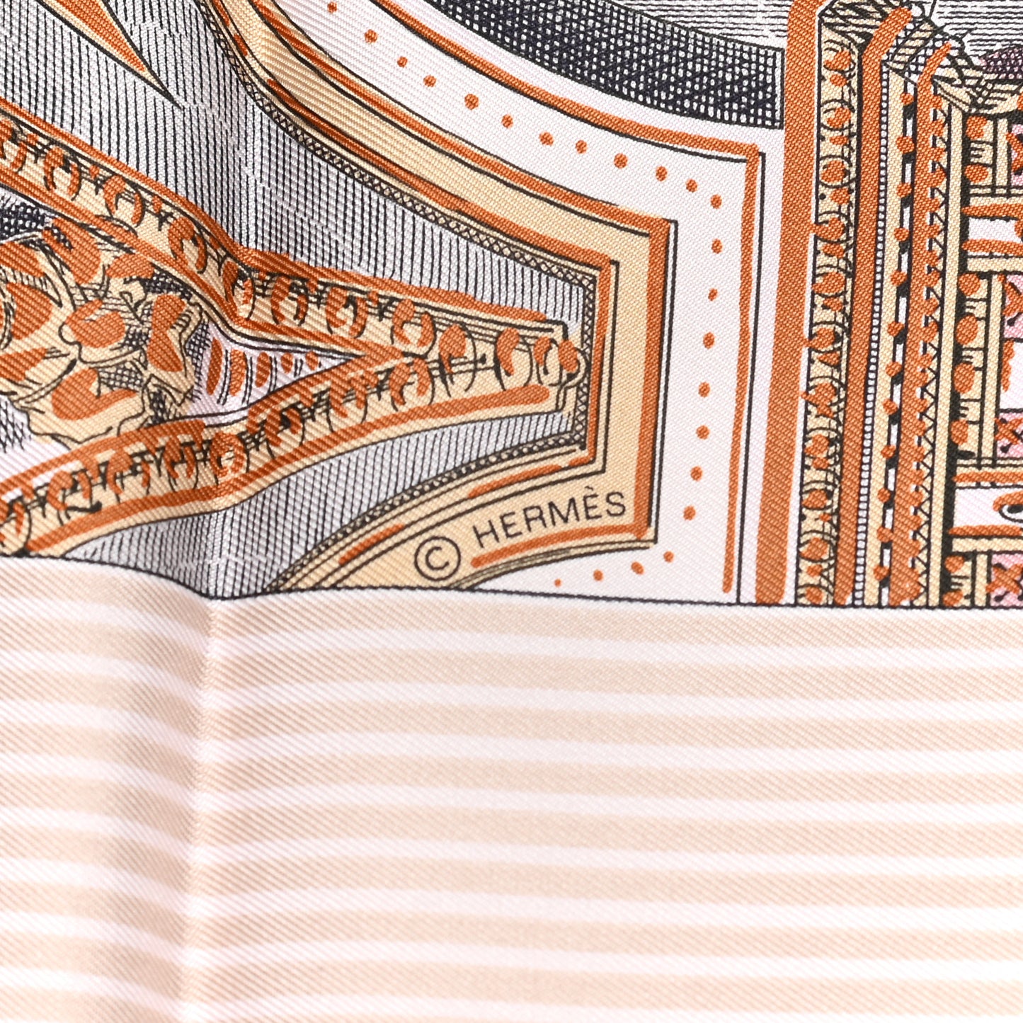 Silk Grand Theatre Nouveau Scarf 90 Rose Pale Etoupe