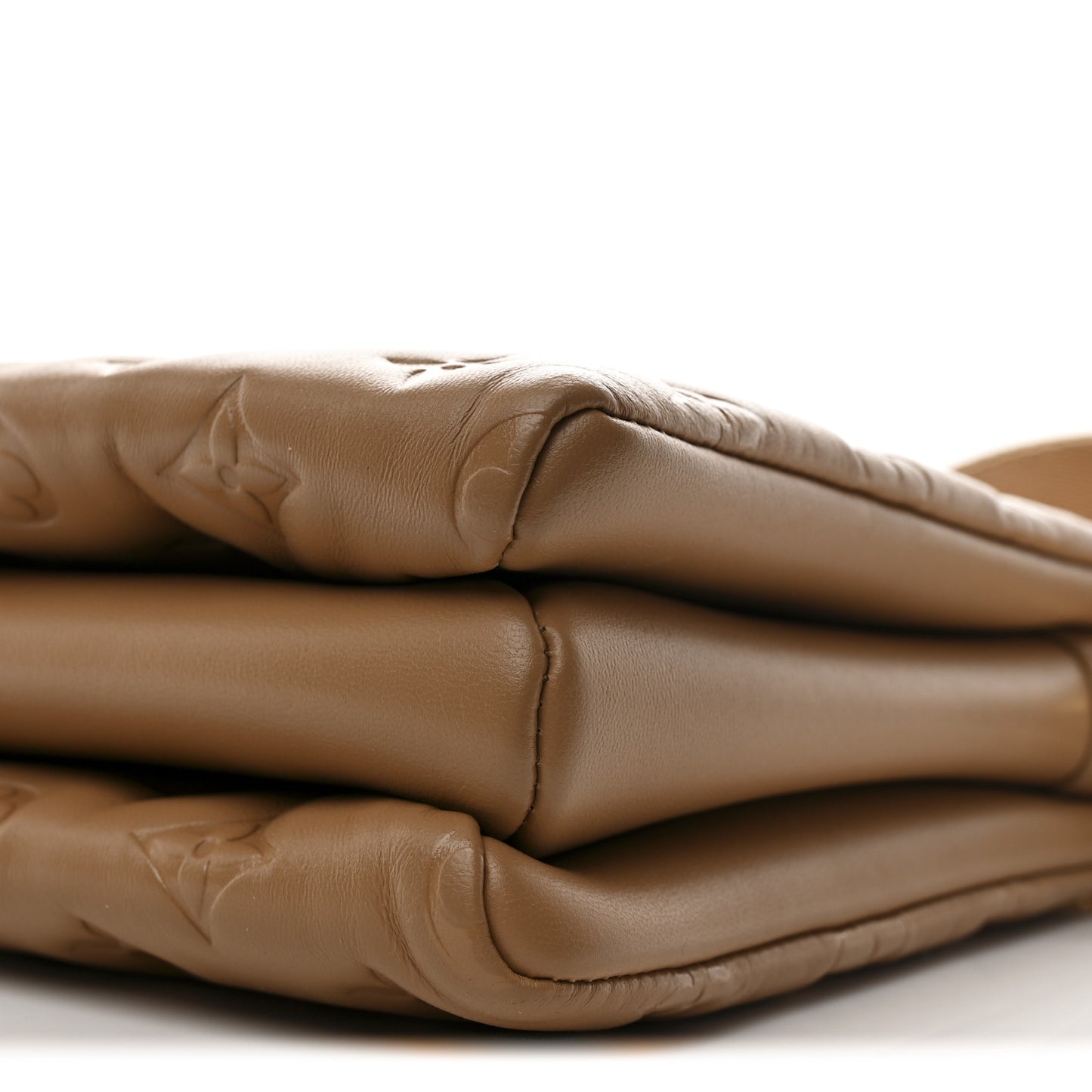 Lambskin Embossed Monogram Coussin PM Camel