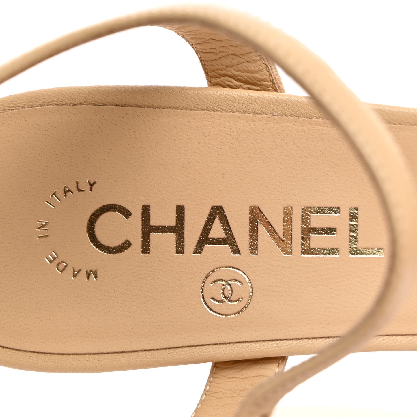 Lambskin Platform Sandals 41 Beige