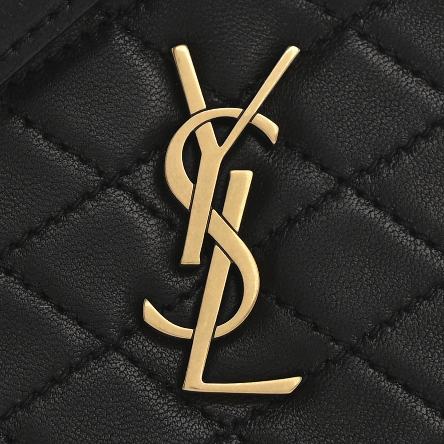 Lambskin Quilted Gaby Zipped Pouch Black