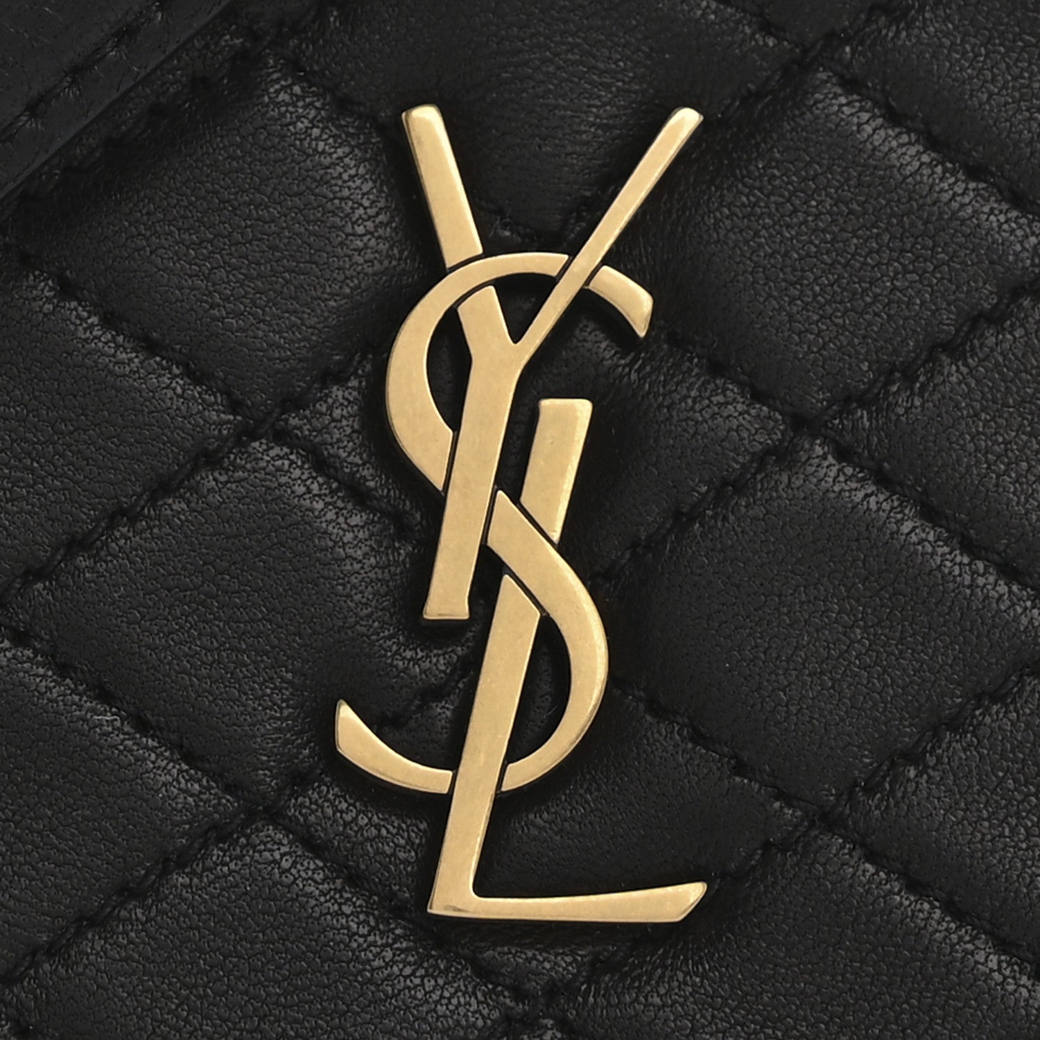Saint Laurent Lambskin Quilted Gaby Zipped Pouch Black 8 of 11