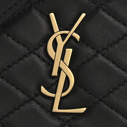 Saint Laurent Lambskin Quilted Gaby Zipped Pouch Black 8 of 11