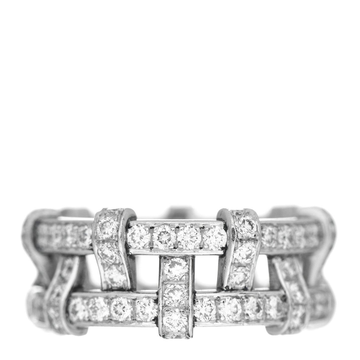 Platinum Diamond Weave Band Ring 49 5