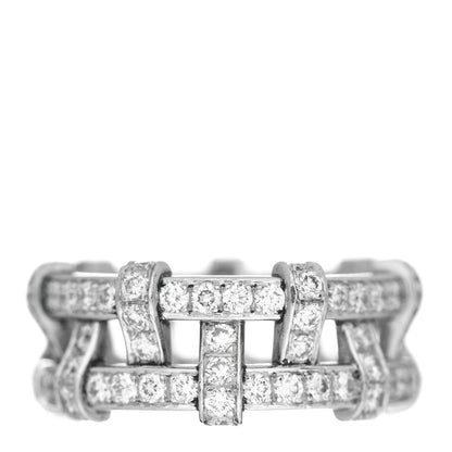 Tiffany Platinum Diamond Weave Band Ring 49 5 1 of 5