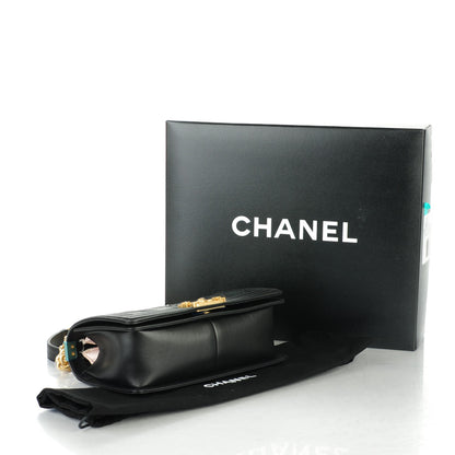 Chanel Caviar Suede Calfskin Chevron Medium Boy Flap Black 4 of 7