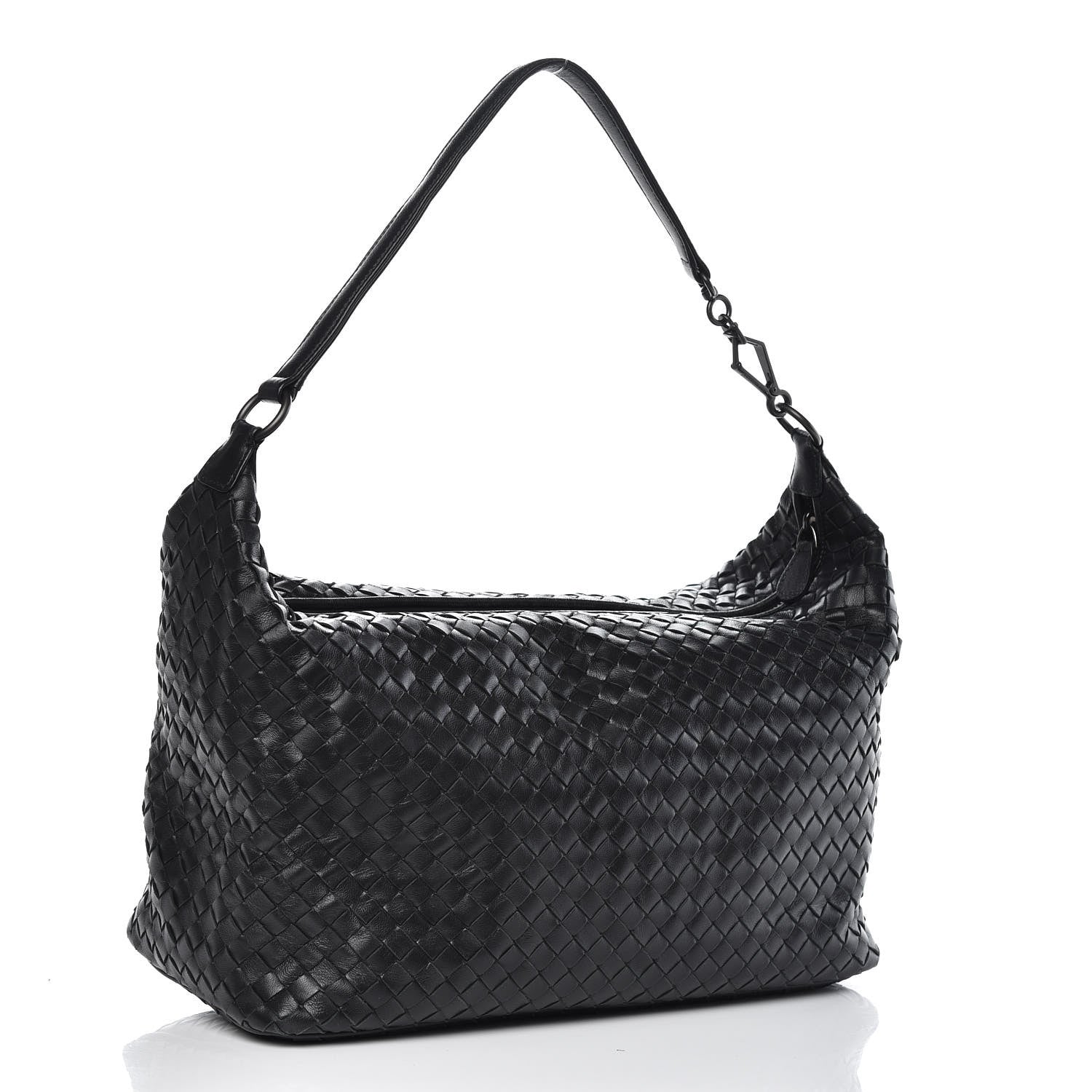 Bottega Veneta Nappa Intrecciato Shoulder Bag Black 3 of 17