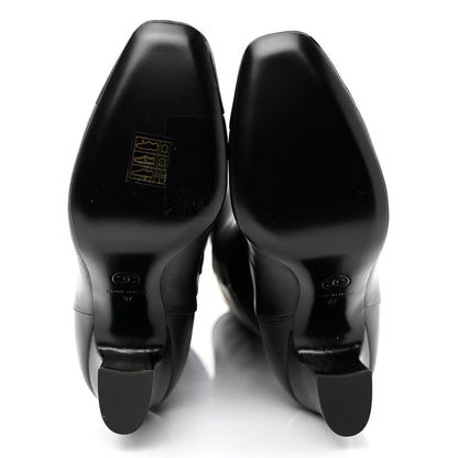 Chanel Lambskin Patent Cap Toe CC High Boots 37 Black 5 of 8