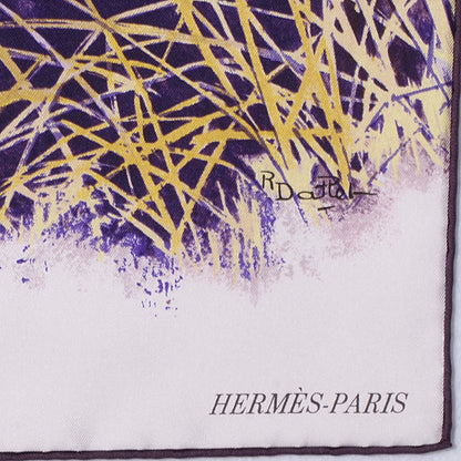 Hermes Silk Tigre du Bengale Scarf 90 Violet Gris Noir 3 of 6