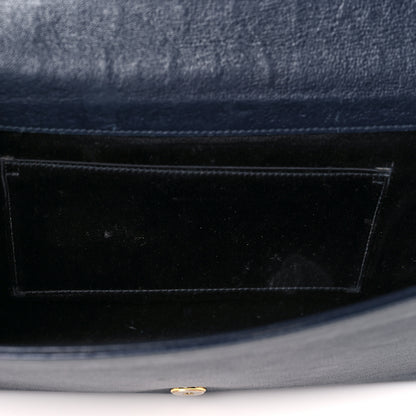 Saint Laurent Calfskin Monogram Large Belle De Jour Clutch Navy 10 of 11