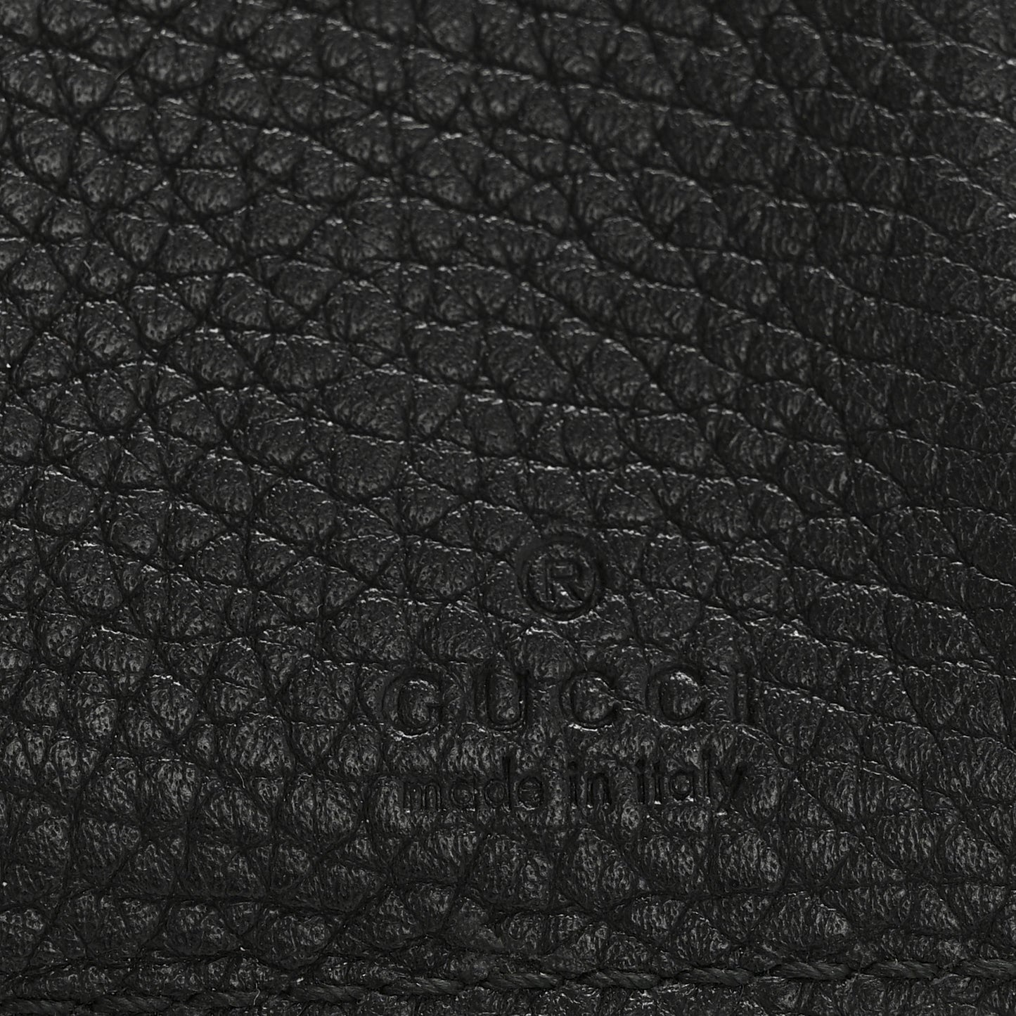 Pebbled Calfskin Animalier Card Case Wallet Black