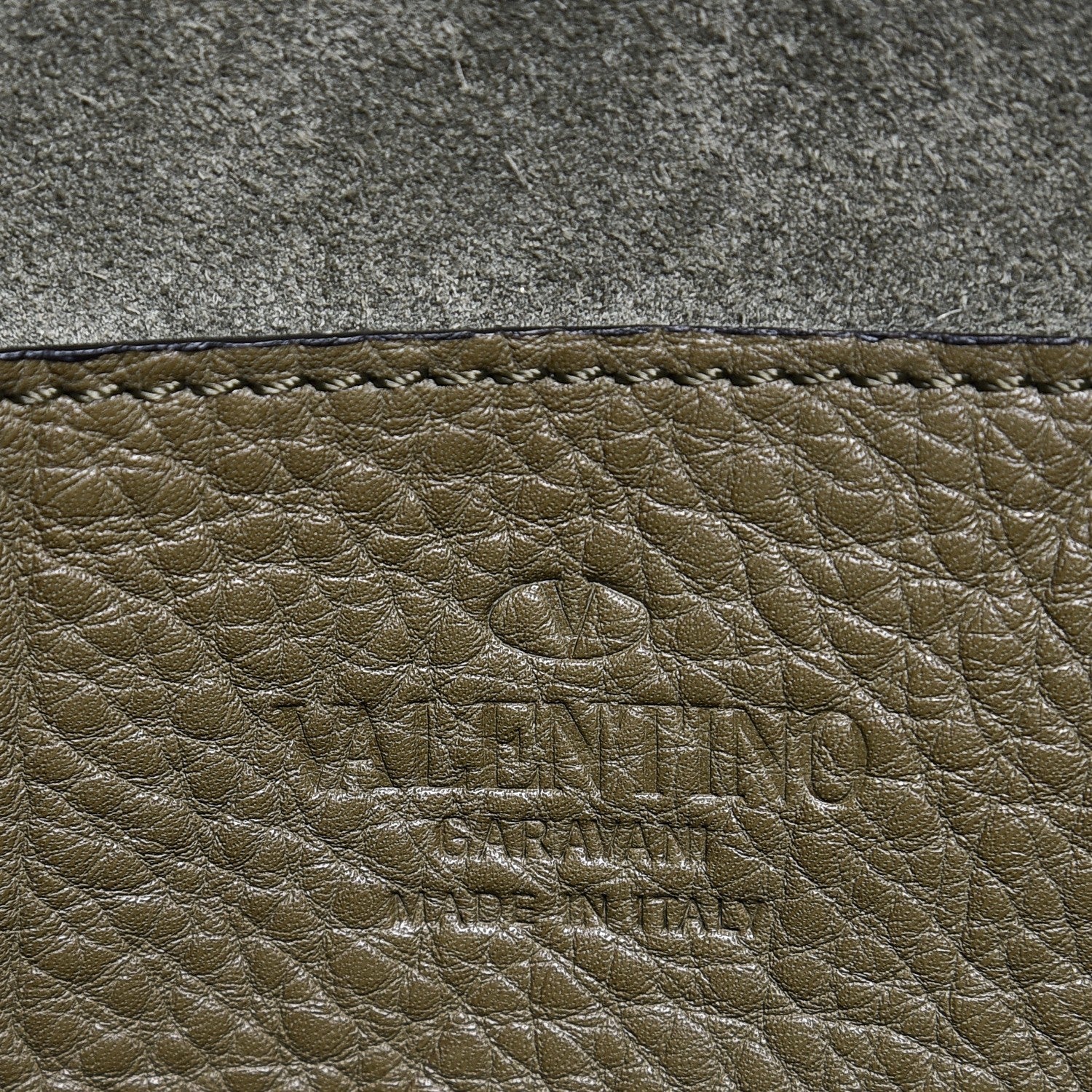 Valentino Garavani Grained Calfskin Medium Rockstud Backpack Army Green 6 of 8