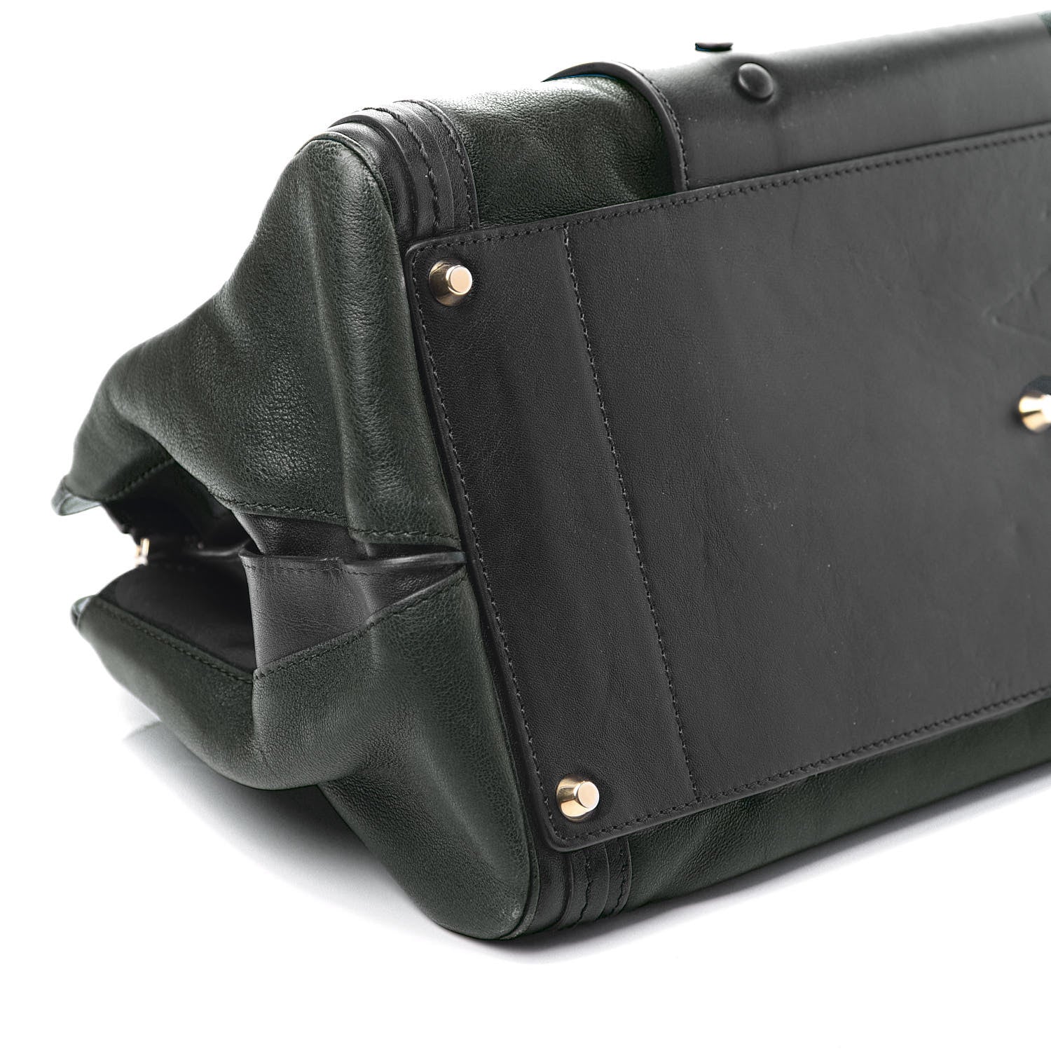Chloe Calfskin Medium Alice Satchel Fir Green Black 6 of 9
