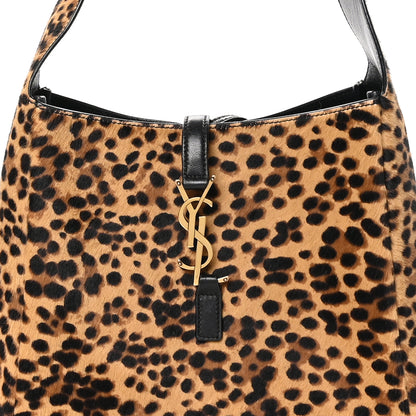Saint Laurent Pony Hair Calfskin Leopard Print Small Le 5 A 7 Soft Hobo 9 of 12