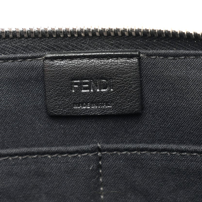 Fendi Vitello Elite Mink Fur Studded Karlito Zip Around Pouch Black 6 of 7