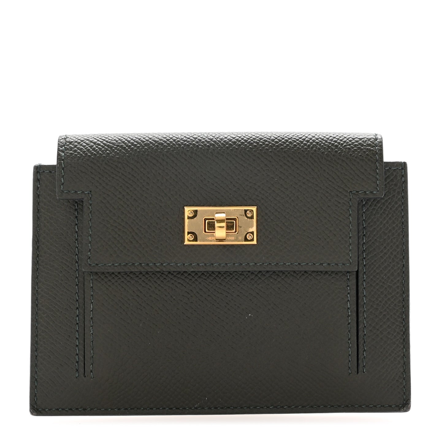 Epsom Kelly Pocket Compact Wallet Vert De Gris