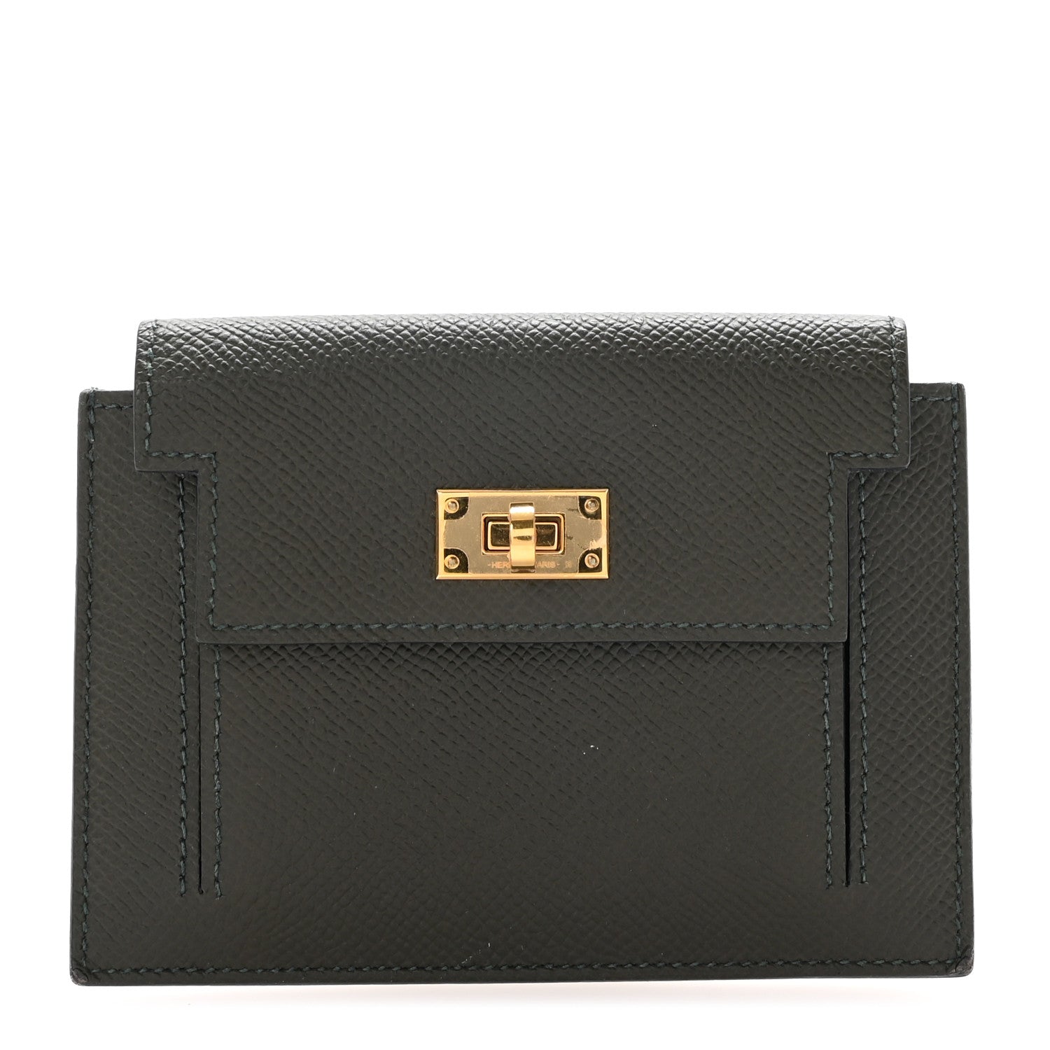 Hermes Epsom Kelly Pocket Compact Wallet Vert De Gris 1 of 7