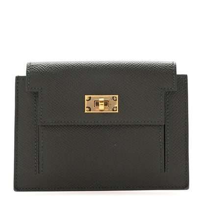 Hermes Epsom Kelly Pocket Compact Wallet Vert De Gris 1 of 7