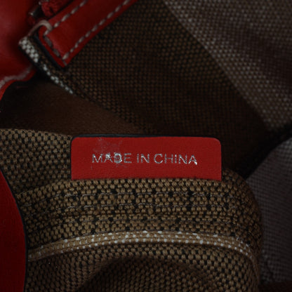 Burberry Canvas Mega Check Medium Susanna Hobo Cadmium Red 7 of 8