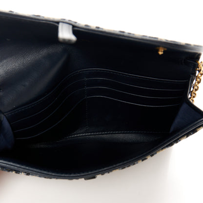 Christian Dior Oblique Saddle Chain Long Wallet Blue 5 of 10