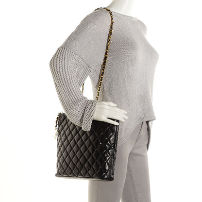 Chanel Lambskin Quilted CC Shopping Tote Black 2 of 9