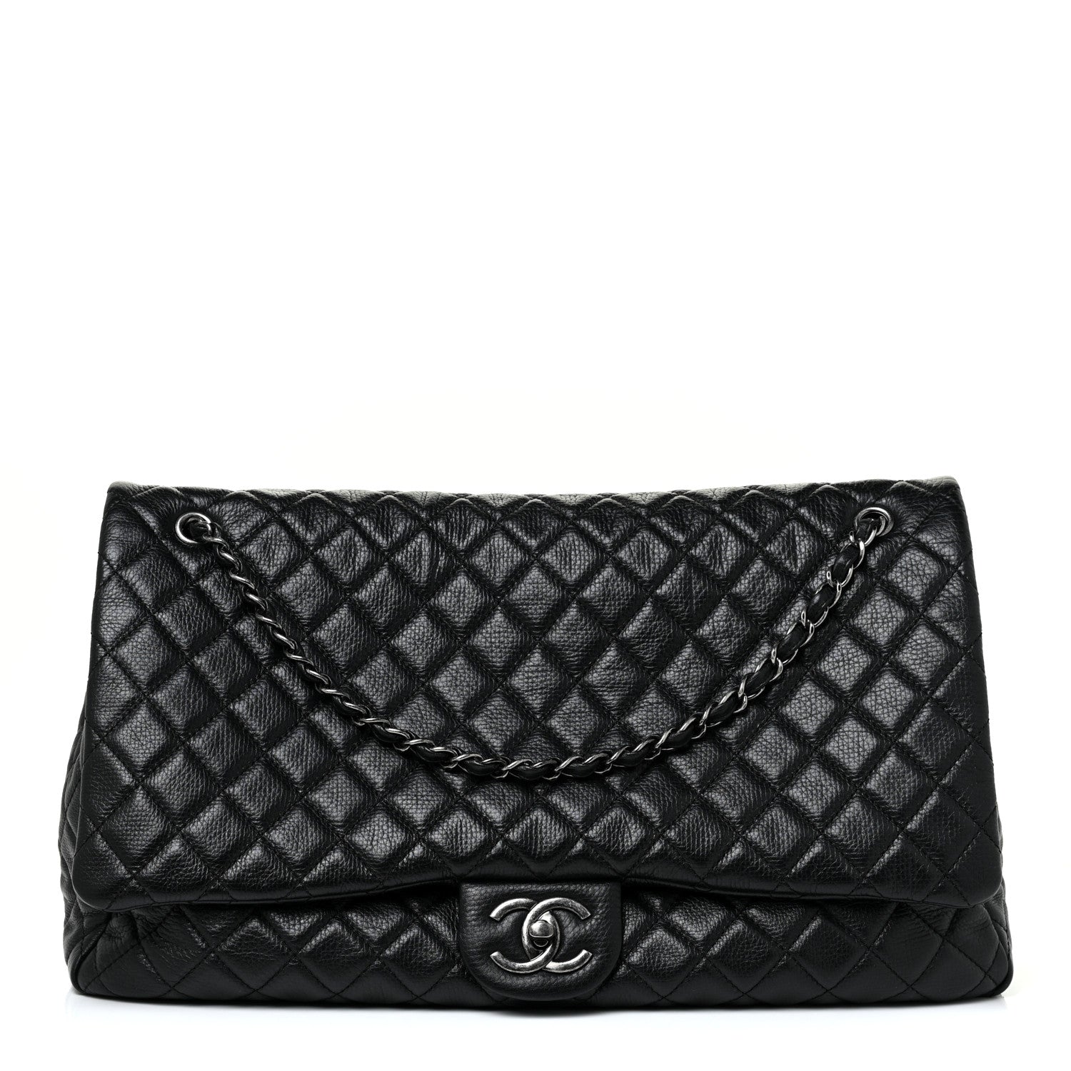 Chanel Calfskin Quilted XXL Travel Flap Bag Black 1 of 10
