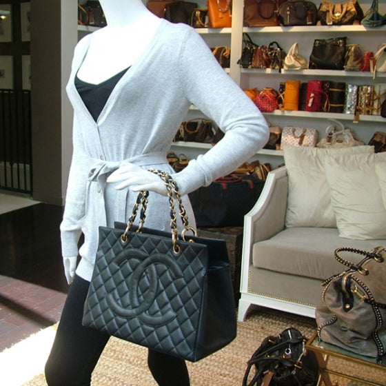 Chanel Caviar Timeless Grand Shopping Tote Black 2 of 12
