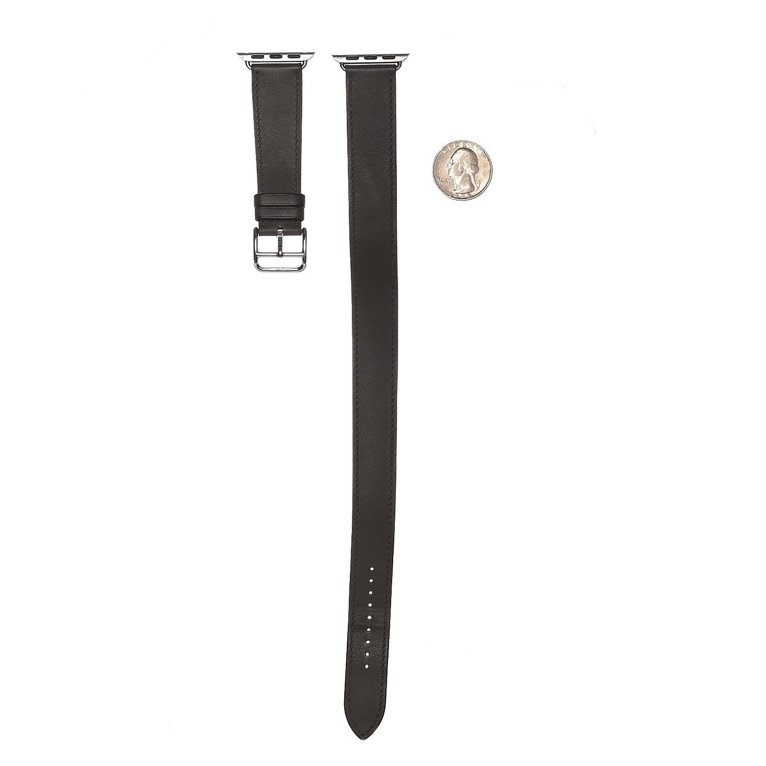 Hermes Swift 38mm Apple Watch Double Tour Band L Etain 2 of 8