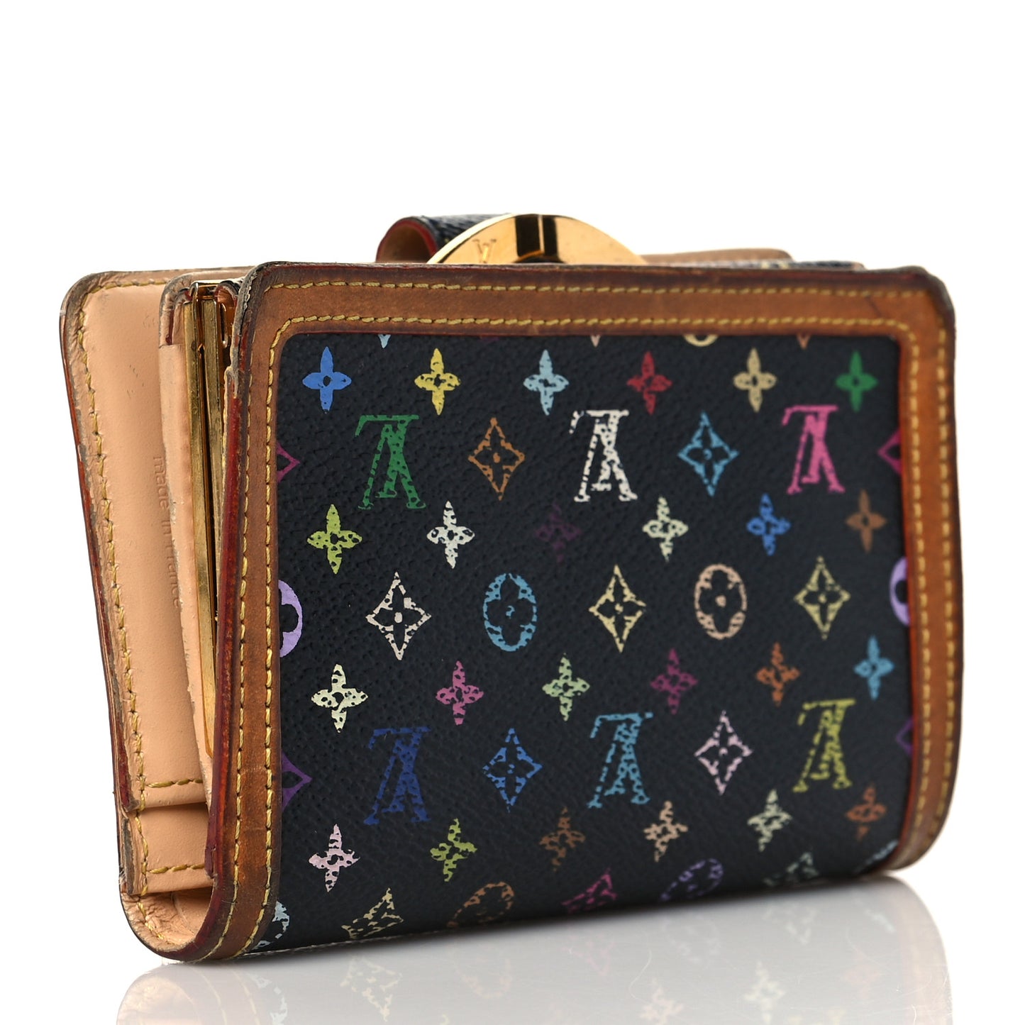 Monogram Multicolor French Purse Wallet Black
