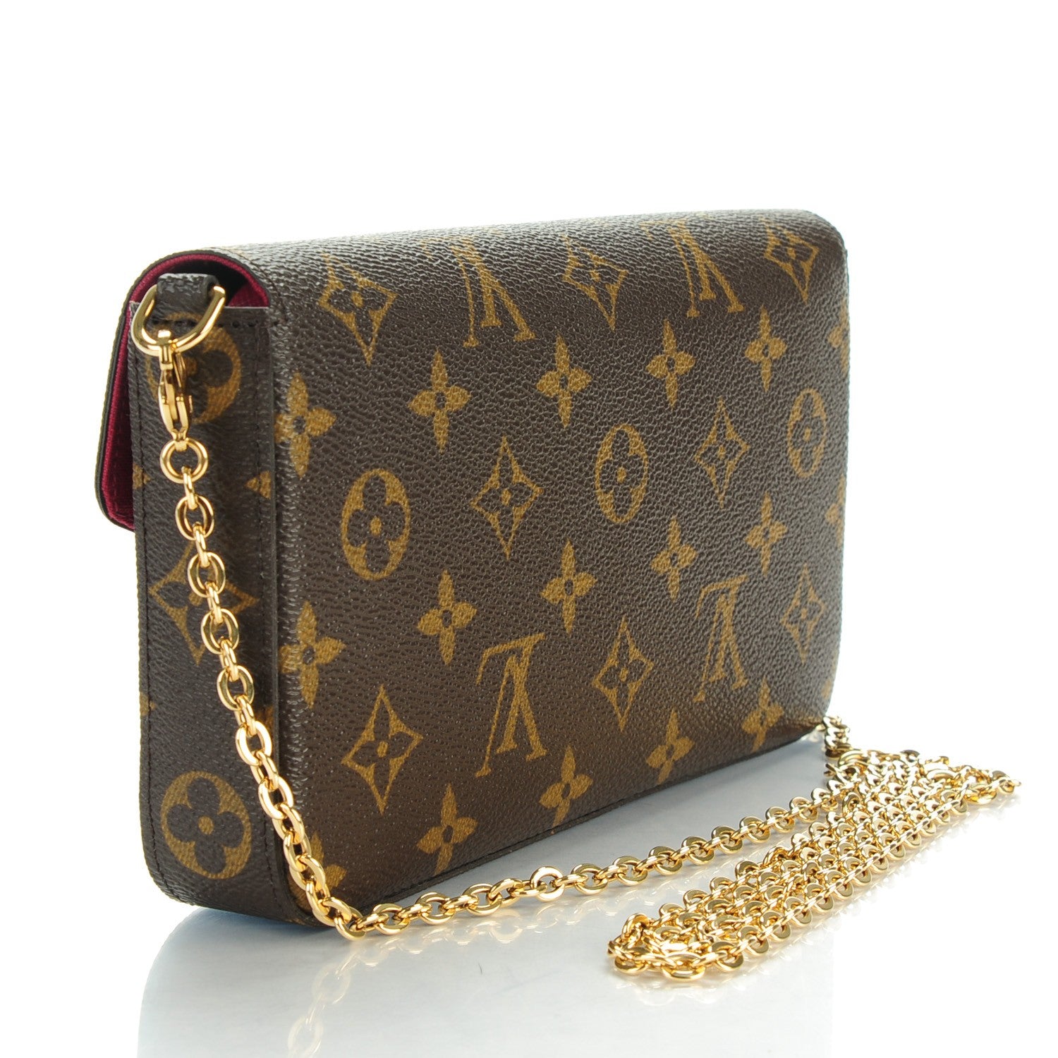 Louis Vuitton Monogram Pochette Felicie Chain Wallet Fuchsia 3 of 9