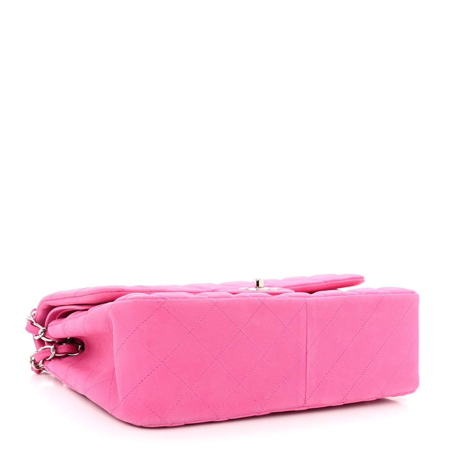 Iridescent Caviar Quilted Jumbo Double Flap Pink