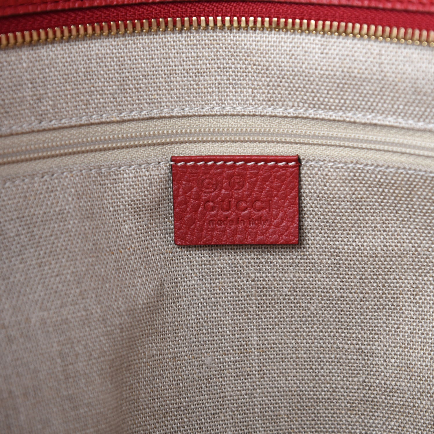 Gucci Monogram Bree Zippered Tote Beige Red 8 of 10