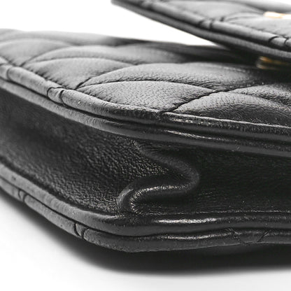 Chanel Lambskin Quilted CC Pearl Crush Card Holder With Chain Black 8 of 9