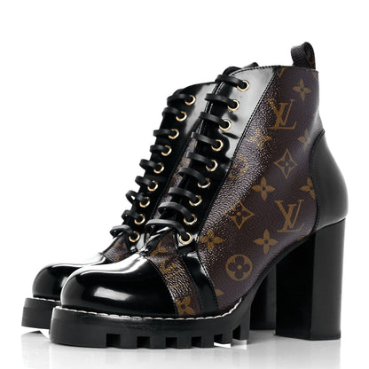 Louis Vuitton Patent Calfskin Monogram Star Trail Ankle Boots 39 Black 3 of 7