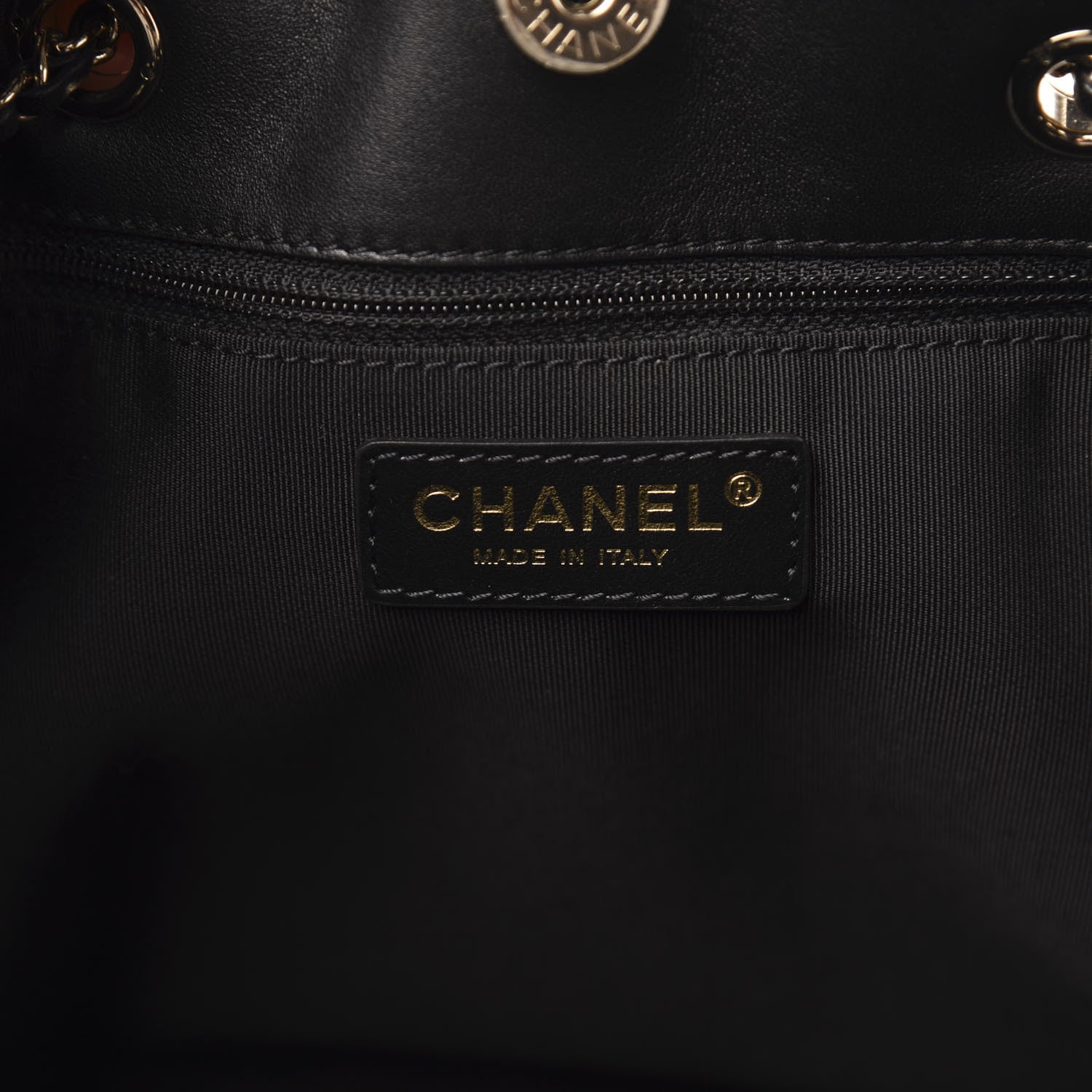 Chanel Lambskin Quilted CC Dweller Drawstring Tote Black 6 of 9