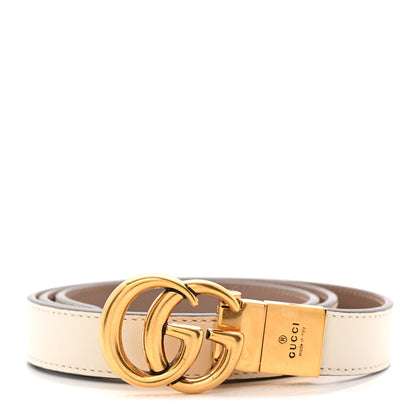 Gucci Plutone Calfskin Double G Reversible 20mm Belt Porcelain Rose White 75 30 1 of 6
