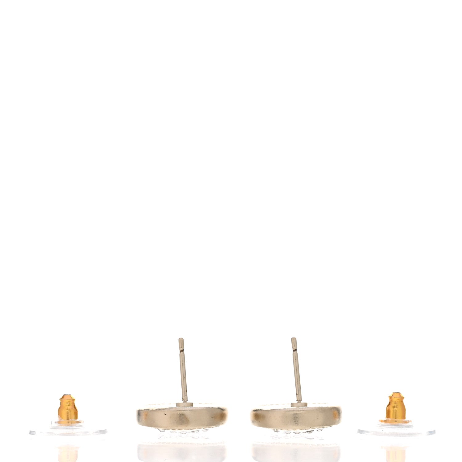 Chanel Crystal CC Round Earrings Gold 3 of 5