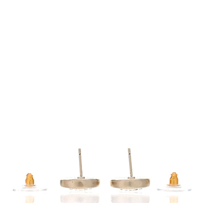 Chanel Crystal CC Round Earrings Gold 3 of 5