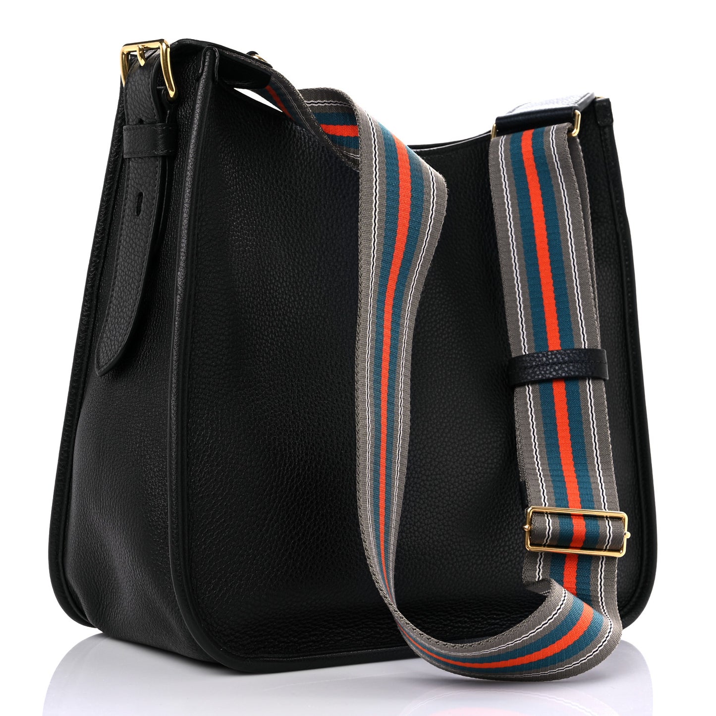 Vitello Daino Hobo Messenger Bag Black