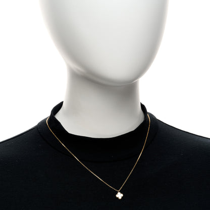 Van Cleef & Arpels 18K Yellow Gold Mother of Pearl Sweet Alhambra Pendant Necklace 2 of 5