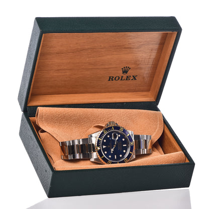 Rolex Stainless Steel 18K Yellow Gold 40mm Submariner Date Watch Royal Blue 16613 6 of 6