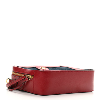Gucci Suede Calfskin Web Small Ophidia Top Handle Shoulder Bag New Blue Romantic Cherry 4 of 10